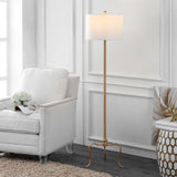 SAFAVIEH Izola Floor Lamp - 15" x 15" x 61" - Antique Gold - 15Wx15Dx61H