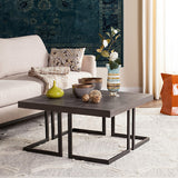 SAFAVIEH Jacquline Mid-Century Modern Dark Grey / Black Coffee Table - 31.5" x 31.5" x 15.8" - 32Wx32Dx16H