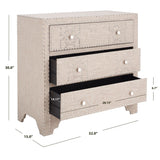 SAFAVIEH Jaike Grey 3-Drawer Silver Nailhead Chest - 32Wx15Dx30H