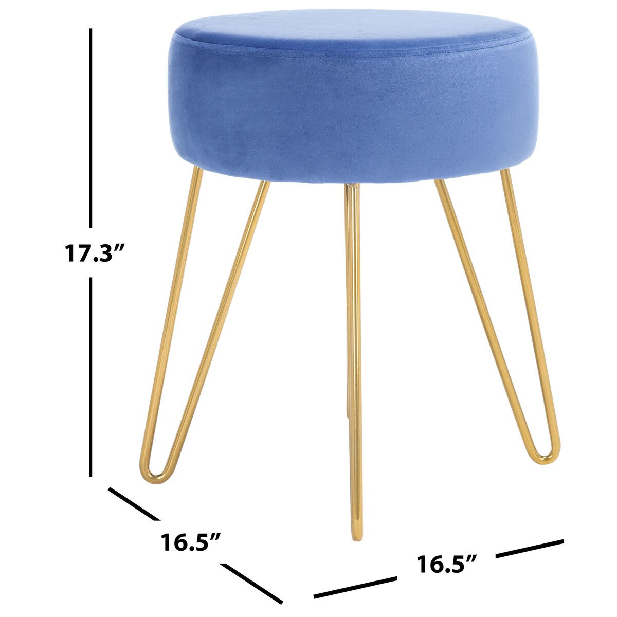 SAFAVIEH Jailene Round Hairpin Leg Ottoman