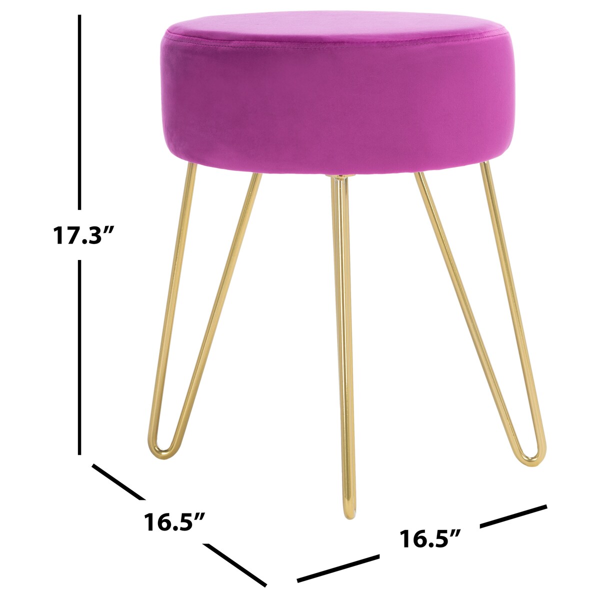 SAFAVIEH Jailene Round Hairpin Leg Ottoman