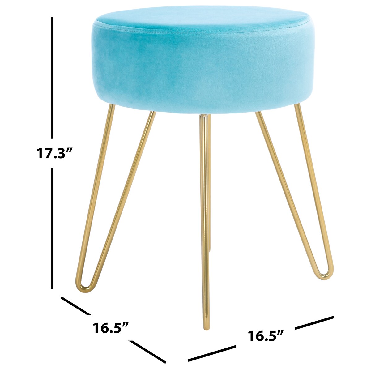 SAFAVIEH Jailene Round Hairpin Leg Ottoman