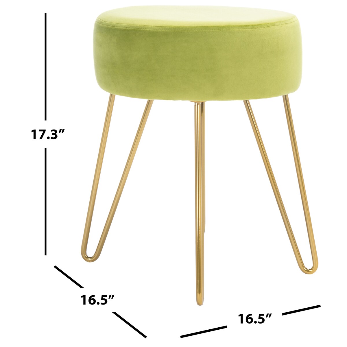 SAFAVIEH Jailene Round Hairpin Leg Ottoman