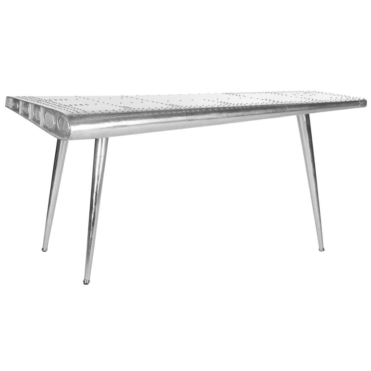 SAFAVIEH Janeen Silver Industrial Console Table - 55" x 23" x 29" - 55Wx23Dx29H