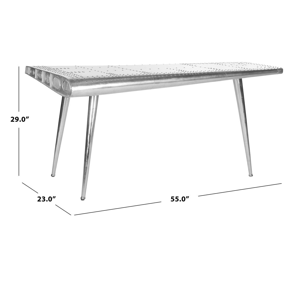 SAFAVIEH Janeen Silver Industrial Console Table - 55" x 23" x 29" - 55Wx23Dx29H