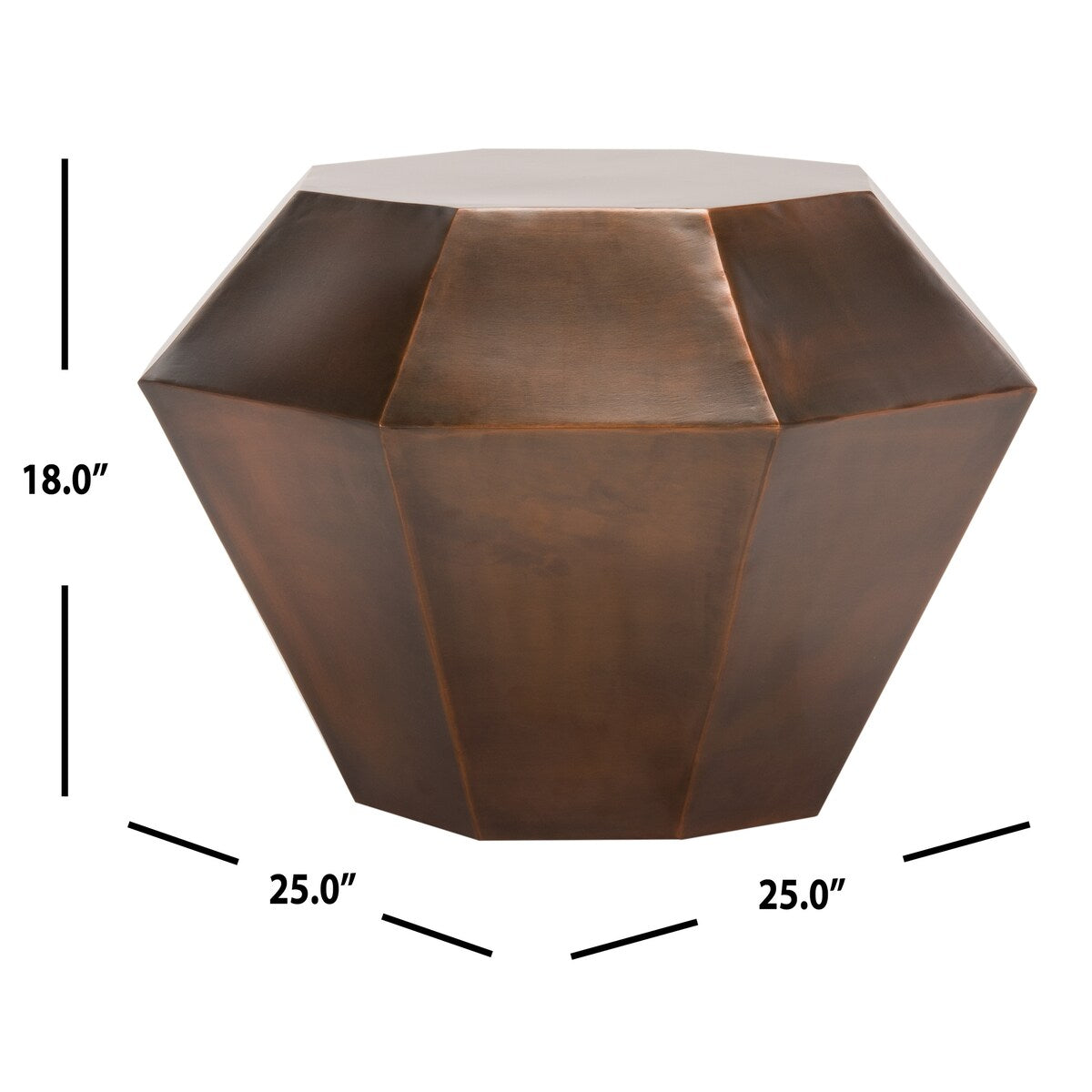 SAFAVIEH Janelle Diamond Antique Copper Accent Table - 25" x 25" x 18" - 25Wx25Dx18H