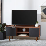 SAFAVIEH Janessa Walnut 47-inch Storage Media TV Stand - 46.5" W x 15.7" L x 21.9" H - 46Wx16Dx22H