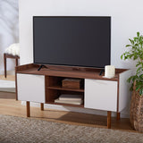 SAFAVIEH Janessa Walnut 47-inch Storage Media TV Stand - 46.5" W x 15.7" L x 21.9" H - 46Wx16Dx22H