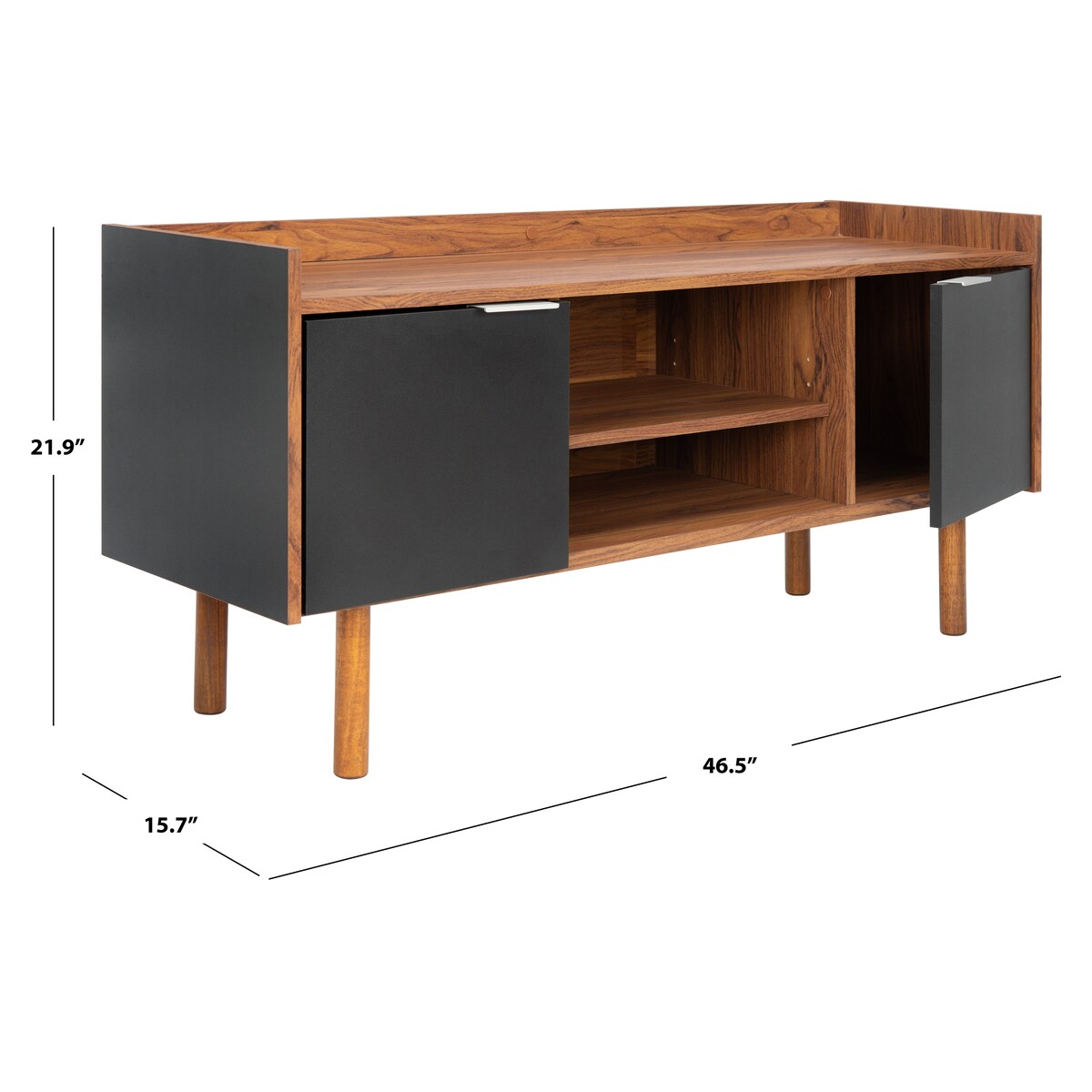 SAFAVIEH Janessa Walnut 47-inch Storage Media TV Stand - 46.5" W x 15.7" L x 21.9" H - 46Wx16Dx22H