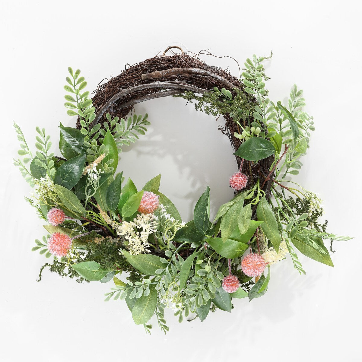 SAFAVIEH Jann Faux 21-inch Sweetgum & Mandarin Semi-Wreath