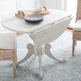 SAFAVIEH Jeane Antique White Drop Leaf Dining Table - 43" W x 43" D x 31" H - 43Wx43Dx31H