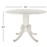 SAFAVIEH Jeane Antique White Drop Leaf Dining Table - 43" W x 43" D x 31" H - 43Wx43Dx31H