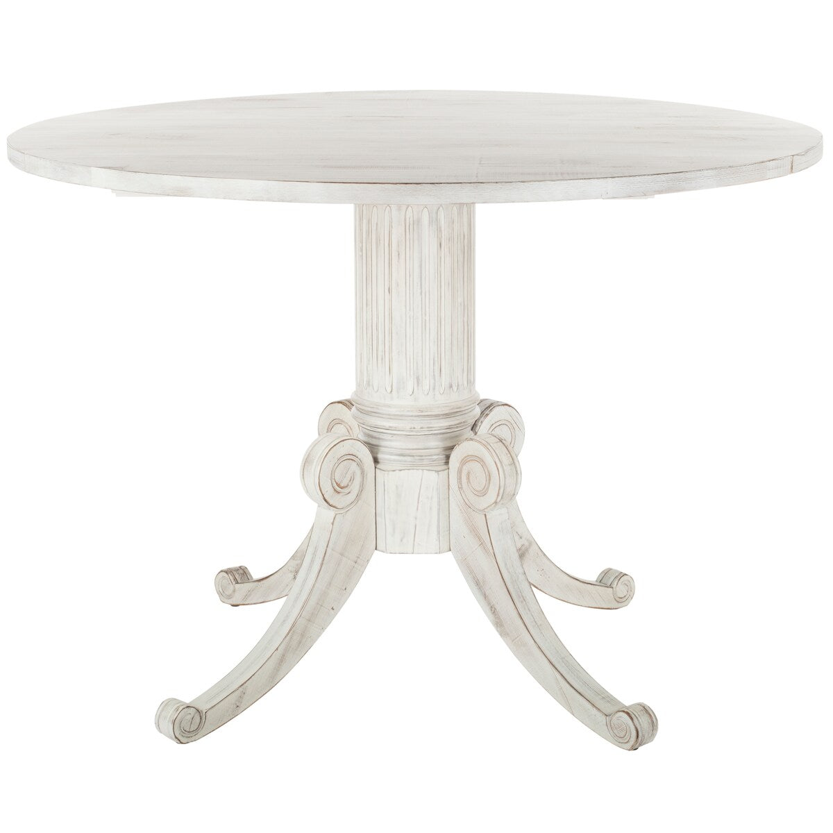 SAFAVIEH Jeane Antique White Drop Leaf Dining Table - 43" W x 43" D x 31" H - 43Wx43Dx31H