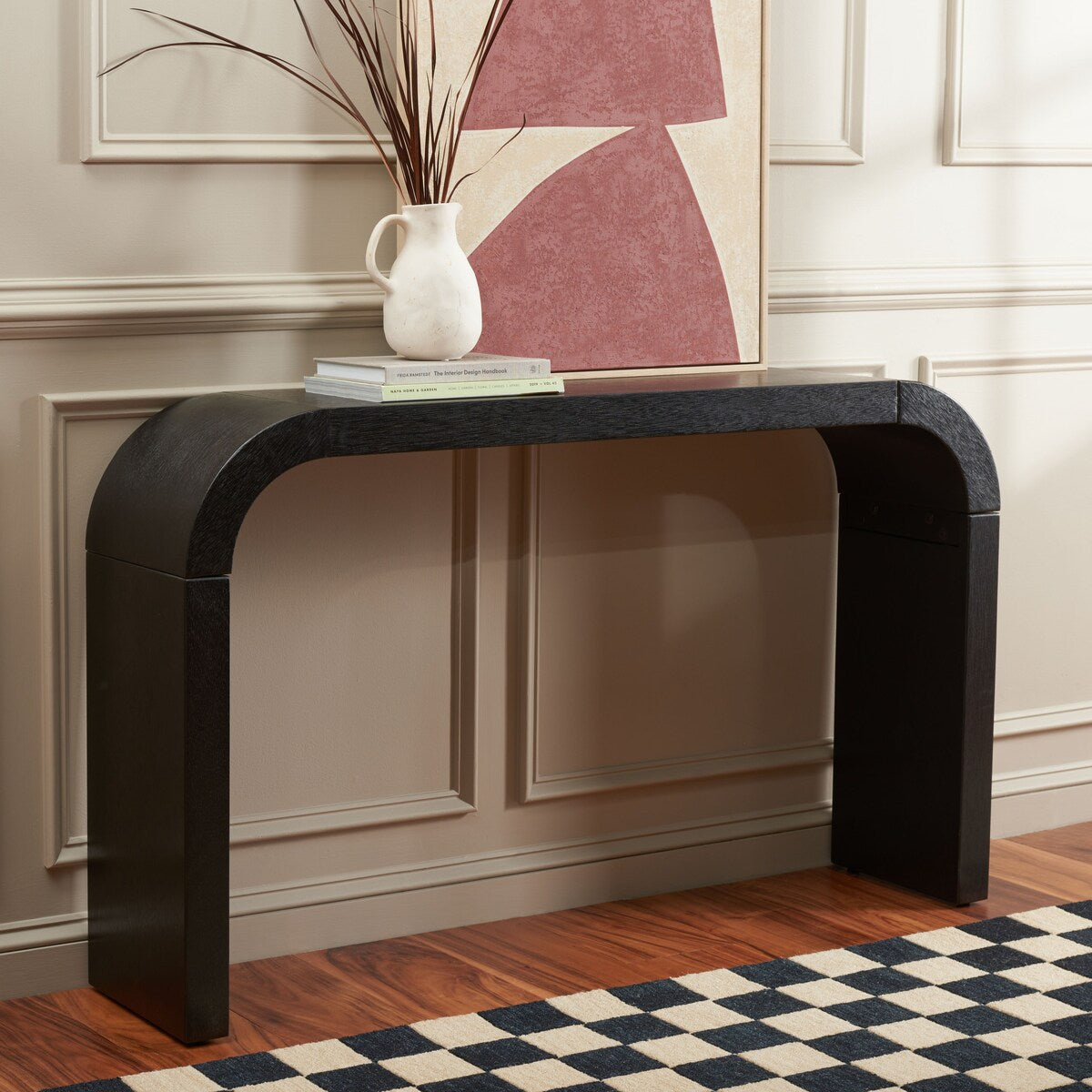 SAFAVIEH Jeanetta Curved Console Table - 52" W x 12" D x 31" H - 52Wx12Dx31H