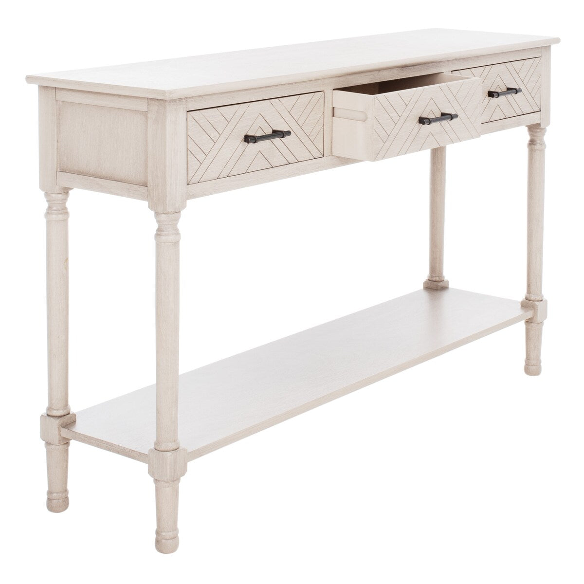 SAFAVIEH Jeanie 3-Drawer Bottom Shelf Console Table - 47.3" W x 13" L x 29.5" H - 47Wx13Dx30H