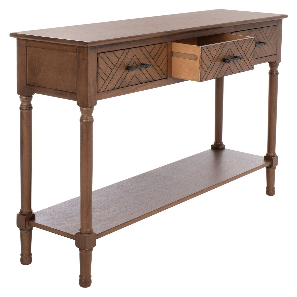 SAFAVIEH Jeanie 3-Drawer Bottom Shelf Console Table - 47.3" W x 13" L x 29.5" H - 47Wx13Dx30H