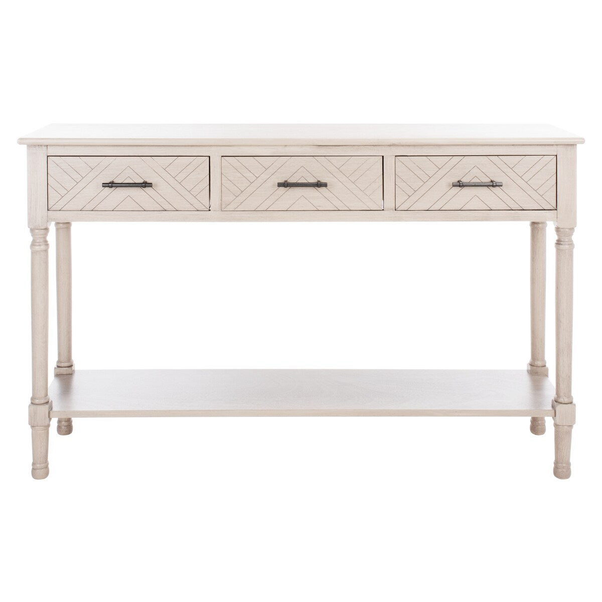 SAFAVIEH Jeanie 3-Drawer Bottom Shelf Console Table - 47.3" W x 13" L x 29.5" H - 47Wx13Dx30H