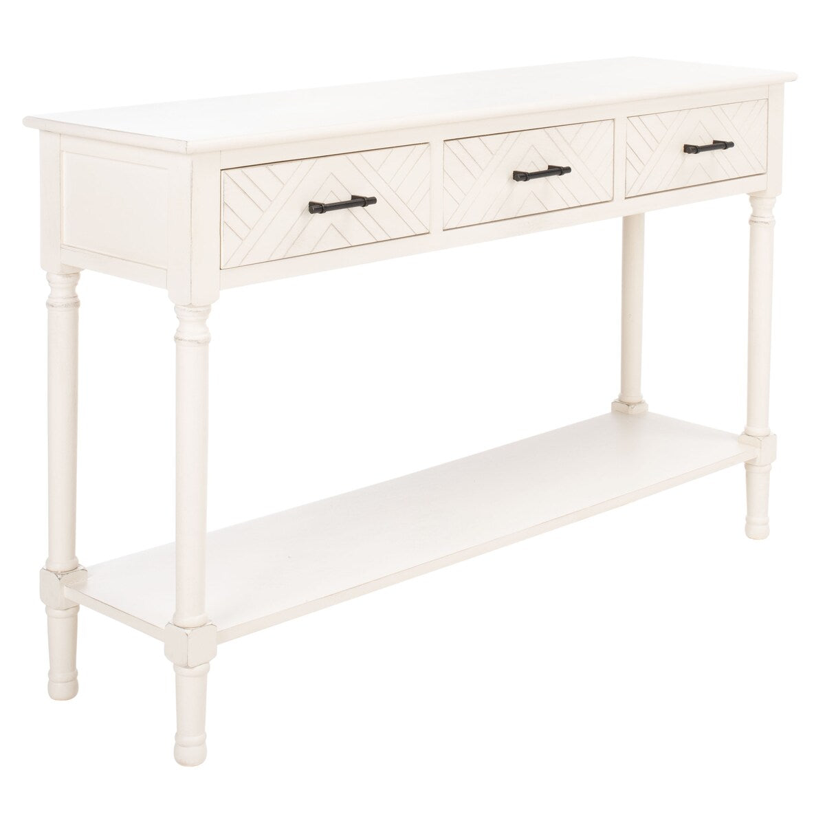 SAFAVIEH Jeanie 3-Drawer Bottom Shelf Console Table - 47.3" W x 13" L x 29.5" H - 47Wx13Dx30H