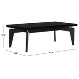 SAFAVIEH Jeri Mid-Century Modern White/ Dark Brown Lacquer Coffee Table - 43.3" x 23.6" x 15" - 43Wx24Dx15H