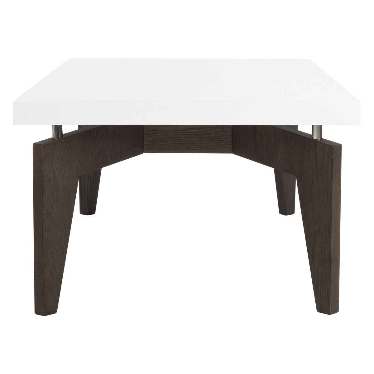 SAFAVIEH Jeri Mid-Century Modern White/ Dark Brown Lacquer Coffee Table - 43.3" x 23.6" x 15" - 43Wx24Dx15H