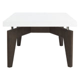 SAFAVIEH Jeri Mid-Century Modern White/ Dark Brown Lacquer Coffee Table - 43.3" x 23.6" x 15" - 43Wx24Dx15H