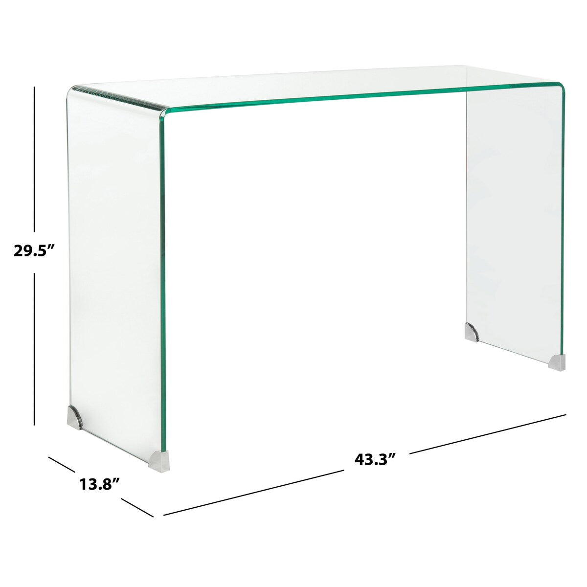 SAFAVIEH Jerri Clear Console Table - 43.3" x 13.8" x 29.5" - 43Wx14Dx30H