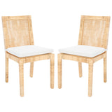 SAFAVIEH Jessye Cane Dining Room Chair with Cushion (Set of 2) - 21.7" W x 18.1" L x 38.6" H - 22Wx18Dx39H