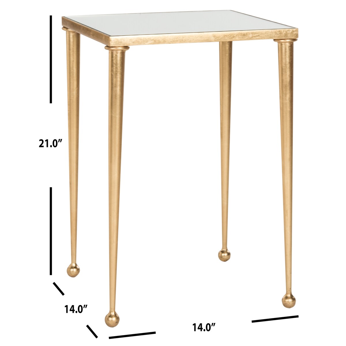 SAFAVIEH Jetty Antique Gold Leaf End Table - 14" x 14" x 21" - 14Wx14Dx21H