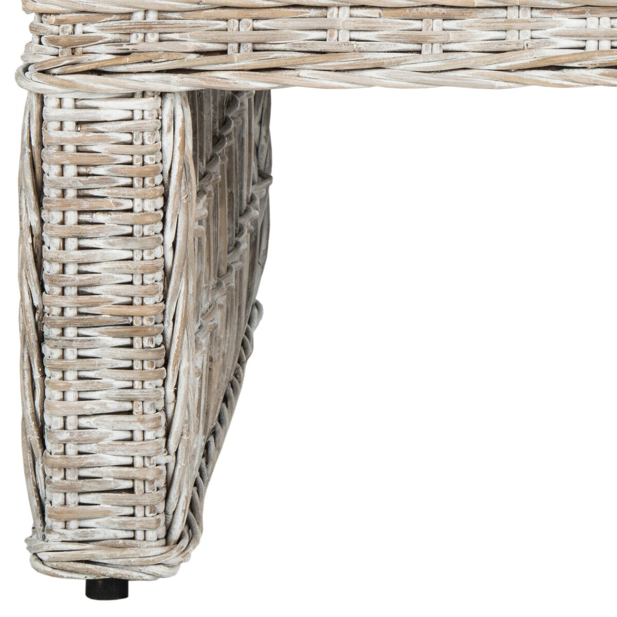 SAFAVIEH Jihane White Washed Rattan Table - 31.5" x 31.5" x 17.6" - 32Wx32Dx18H