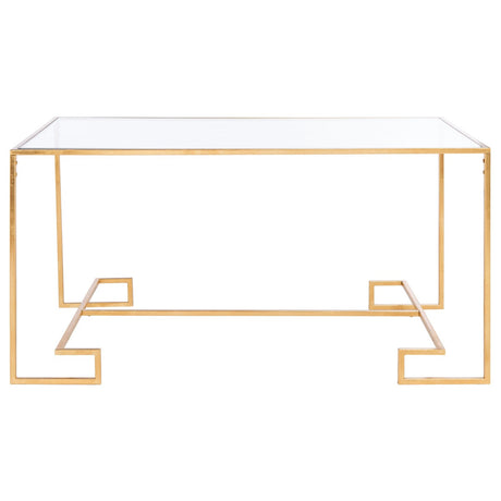 SAFAVIEH Jill Antique Gold Leaf Coffee Table - 41.1" W x 24.1" D x 20.9" H - 41Wx24Dx21H