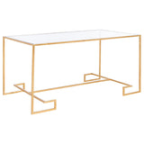 SAFAVIEH Jill Antique Gold Leaf Coffee Table - 41.1" W x 24.1" D x 20.9" H - 41Wx24Dx21H