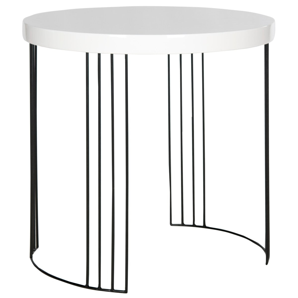 SAFAVIEH Joellen Mid-Century Modern White Lacquer Side Table - 21.6" x 21.6" x 21.6" - 22Wx22Dx22H