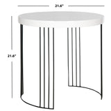 SAFAVIEH Joellen Mid-Century Modern White Lacquer Side Table - 21.6" x 21.6" x 21.6" - 22Wx22Dx22H