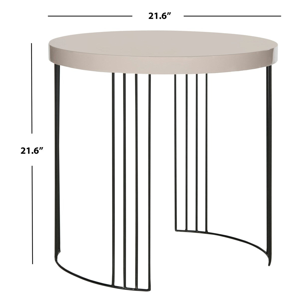 SAFAVIEH Joellen Mid-Century Modern White Lacquer Side Table - 21.6" x 21.6" x 21.6" - 22Wx22Dx22H