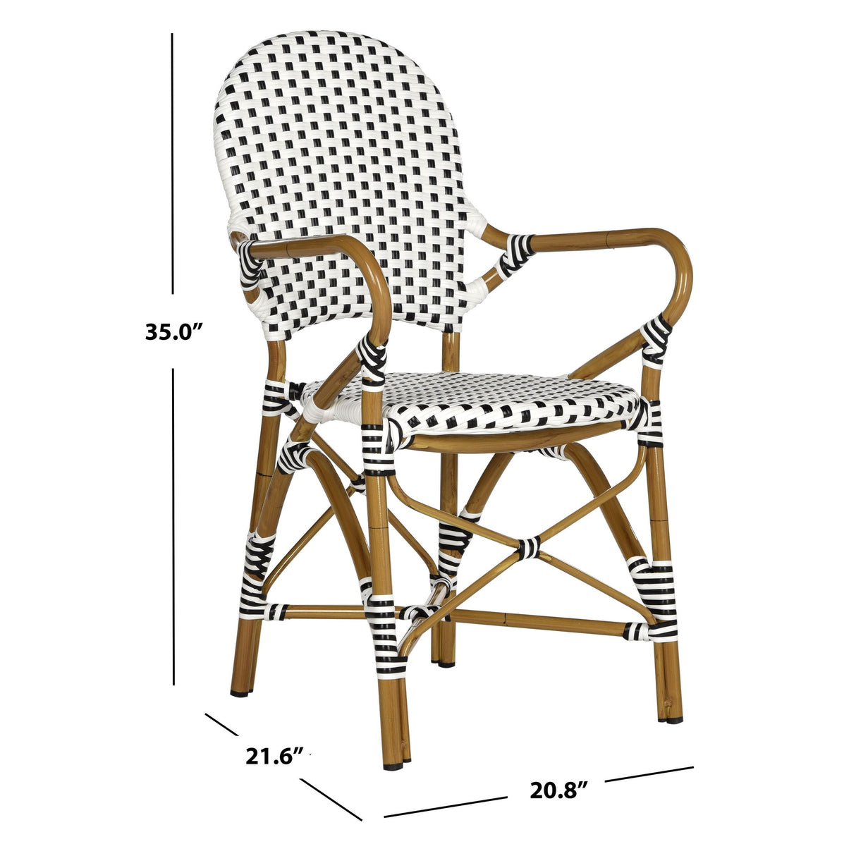 SAFAVIEH Jonell Indoor/Outdoor Arm Chair (Set of 2) - 21Wx22Dx35H