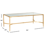 SAFAVIEH Jovita Gold Coffee Table - 50" x 26" x 18" - 50Wx26Dx18H