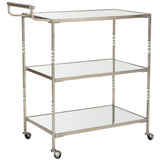 SAFAVIEH Joycelyn Silver/ Mirror Top Bar Cart - 29.8" x 15.8" x 33.6" - 30Wx16Dx34H