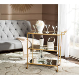 SAFAVIEH Joycelyn Silver/ Mirror Top Bar Cart - 29.8" x 15.8" x 33.6" - 30Wx16Dx34H