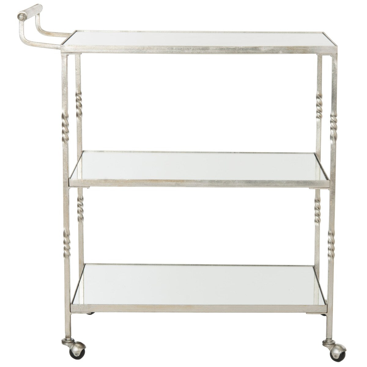 SAFAVIEH Joycelyn Silver/ Mirror Top Bar Cart - 29.8" x 15.8" x 33.6" - 30Wx16Dx34H