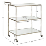 SAFAVIEH Joycelyn Silver/ Mirror Top Bar Cart - 29.8" x 15.8" x 33.6" - 30Wx16Dx34H