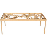 SAFAVIEH Julianne Antique Gold Leaf Coffee Table - 48" x 24" x 17.8" - 48Wx24Dx18H