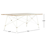 SAFAVIEH Junia Rectangle Coffee Table Washed - 25.6" x 47.2" x 18.5" - 26Wx47Dx19H