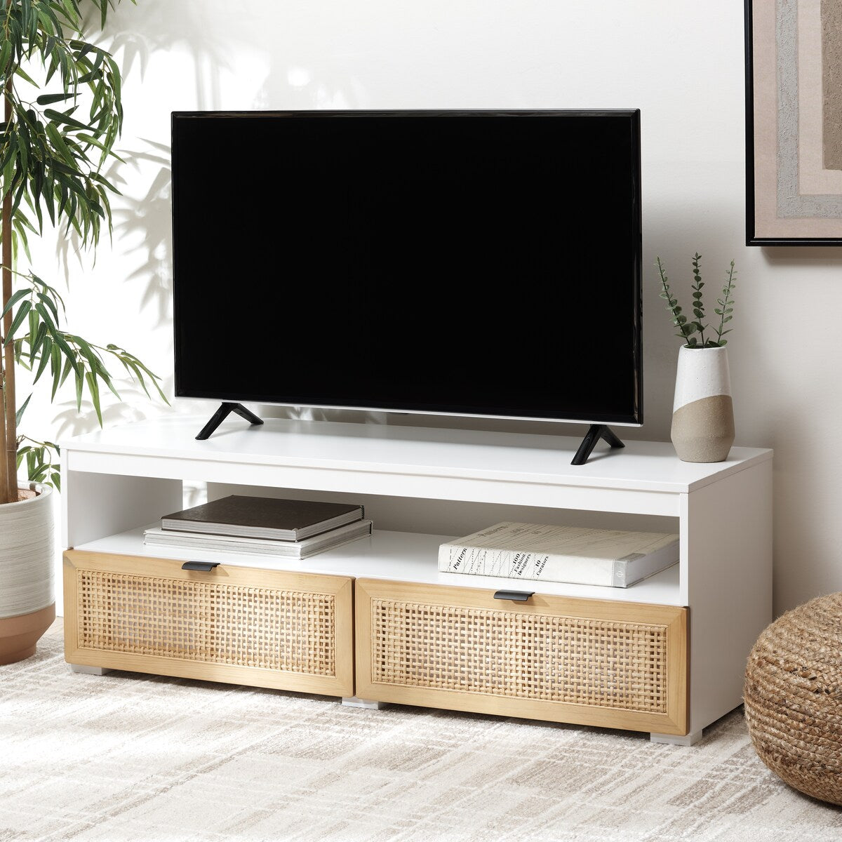 SAFAVIEH Kaitlyn 2-Drawer 1-Shelf Entertainment Media Stand (Fits Up To 55" Flatscreen TV) - 48Wx16Dx17H