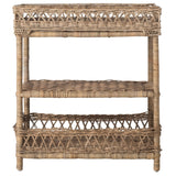 SAFAVIEH Kanella Grey 3-Tier Rattan Farmhouse Rack - 23.6" x 15.7" x 27.5" - 24Wx16Dx28H