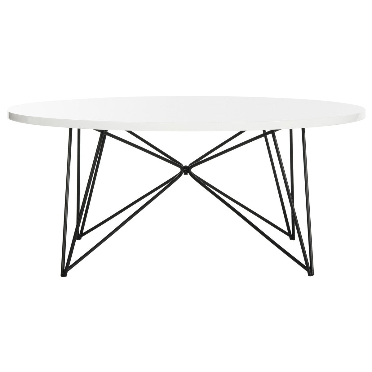 SAFAVIEH Karin Mid-Century Modern Light Grey/Black Coffee Table - 33.5" x 33.5" x 14" - 34Wx34Dx14H