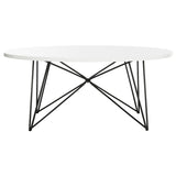 SAFAVIEH Karin Mid-Century Modern Light Grey/Black Coffee Table - 33.5" x 33.5" x 14" - 34Wx34Dx14H