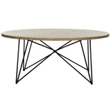 SAFAVIEH Karin Mid-Century Modern Light Grey/Black Coffee Table - 33.5" x 33.5" x 14" - 34Wx34Dx14H