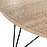 SAFAVIEH Karin Mid-Century Modern Light Grey/Black Coffee Table - 33.5" x 33.5" x 14" - 34Wx34Dx14H