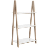 SAFAVIEH Karla 52" Retro Scandinavian White / Light Grey Three Tier Shelf - 28" W x 15" D x 52" H - 28Wx15Dx52H