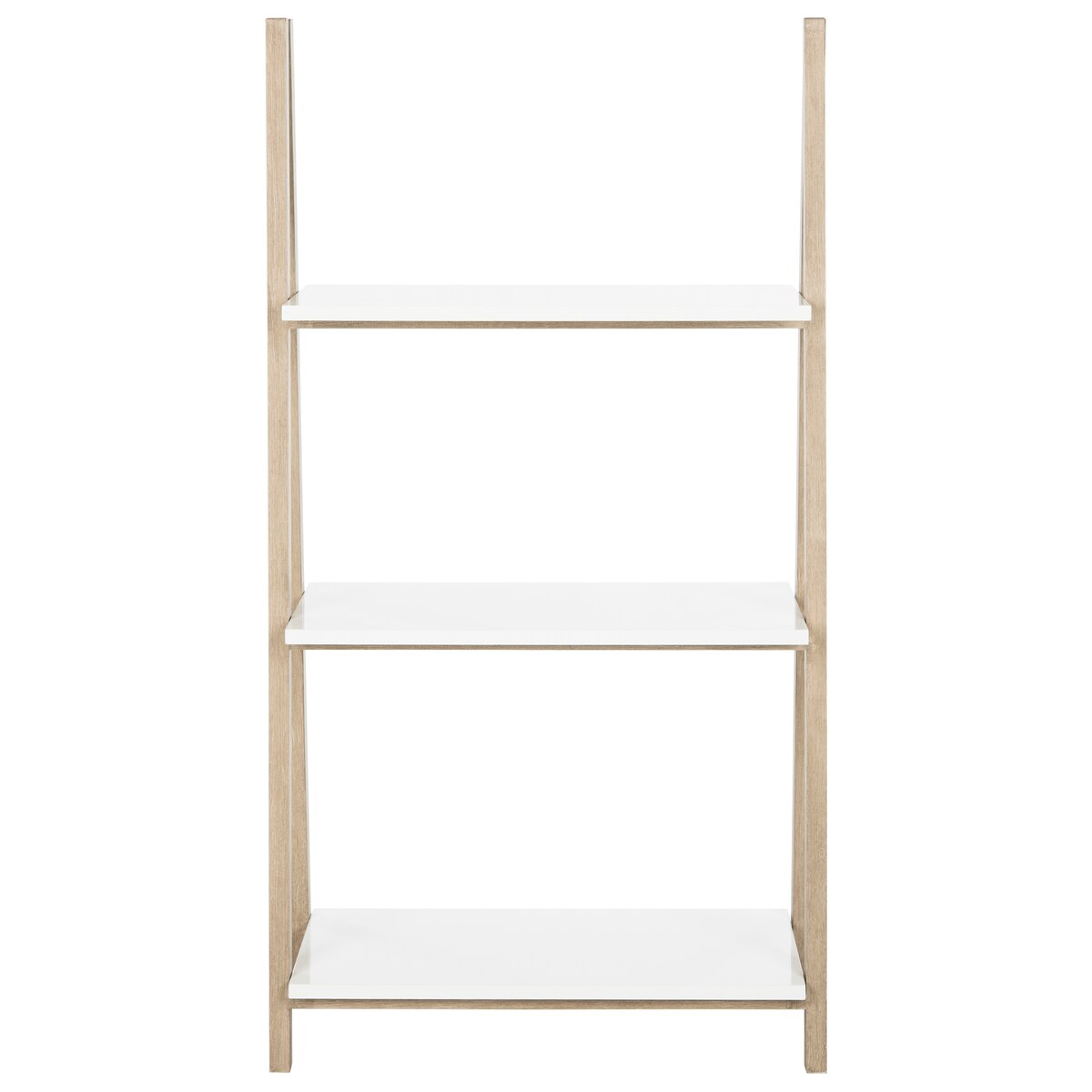 SAFAVIEH Karla 52" Retro Scandinavian White / Light Grey Three Tier Shelf - 28" W x 15" D x 52" H - 28Wx15Dx52H